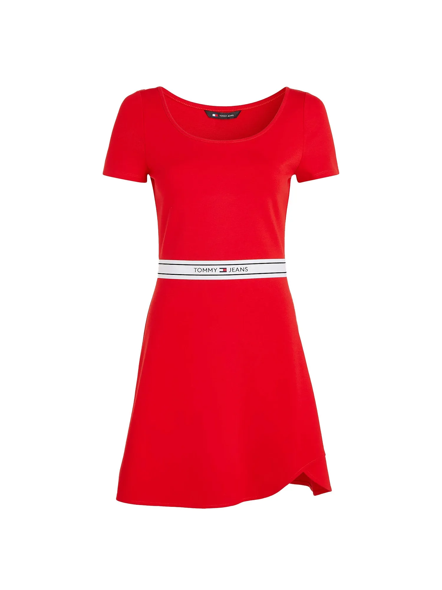 Abito manica corta con nastro tape logato TJW rosso