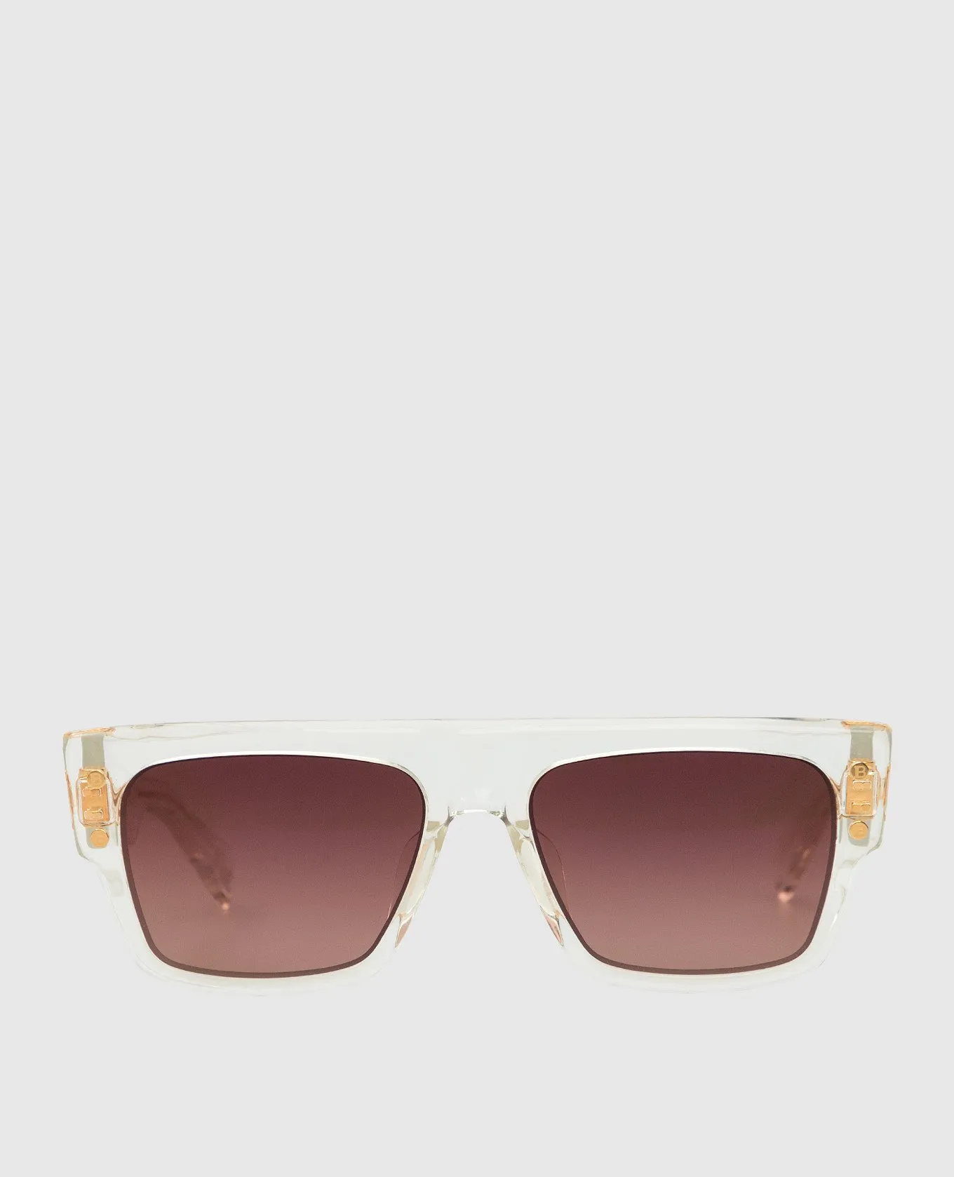 Balmain Occhiali da sole quadrati trasparenti B-III BPS116D56