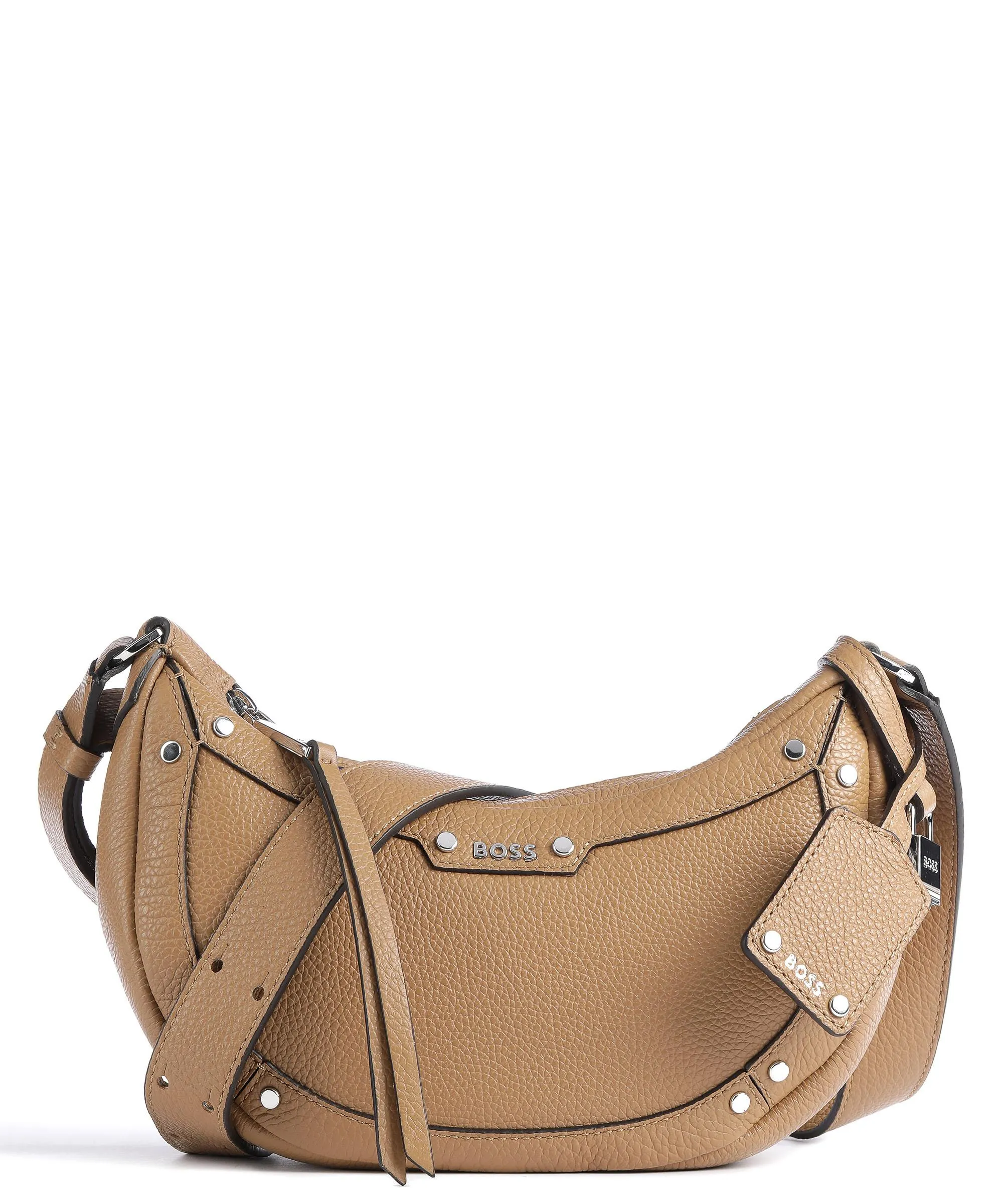  BOSS Ivy Borsa a tracolla pelle di vacchetta grana marrone chiaro  