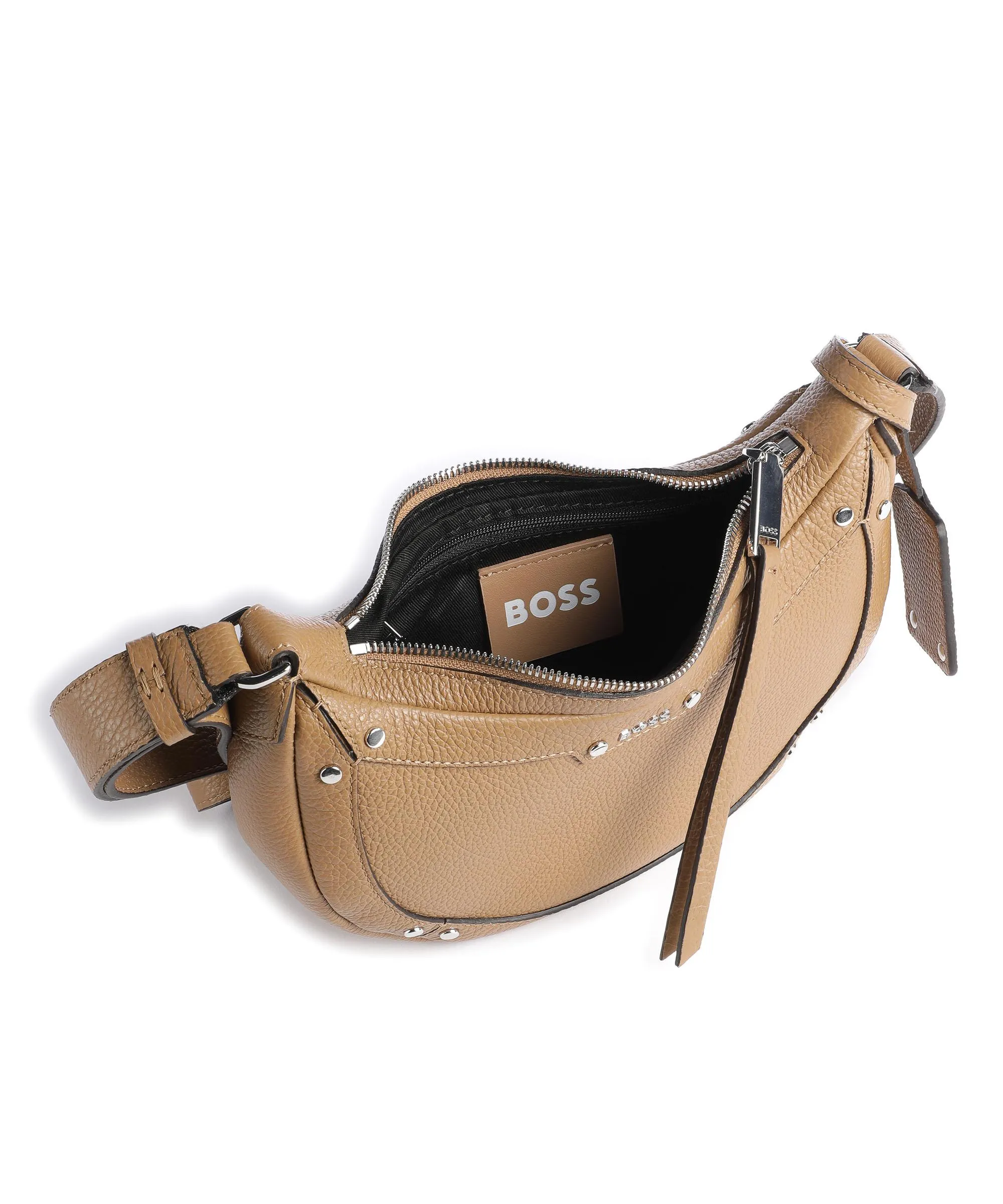  BOSS Ivy Borsa a tracolla pelle di vacchetta grana marrone chiaro  