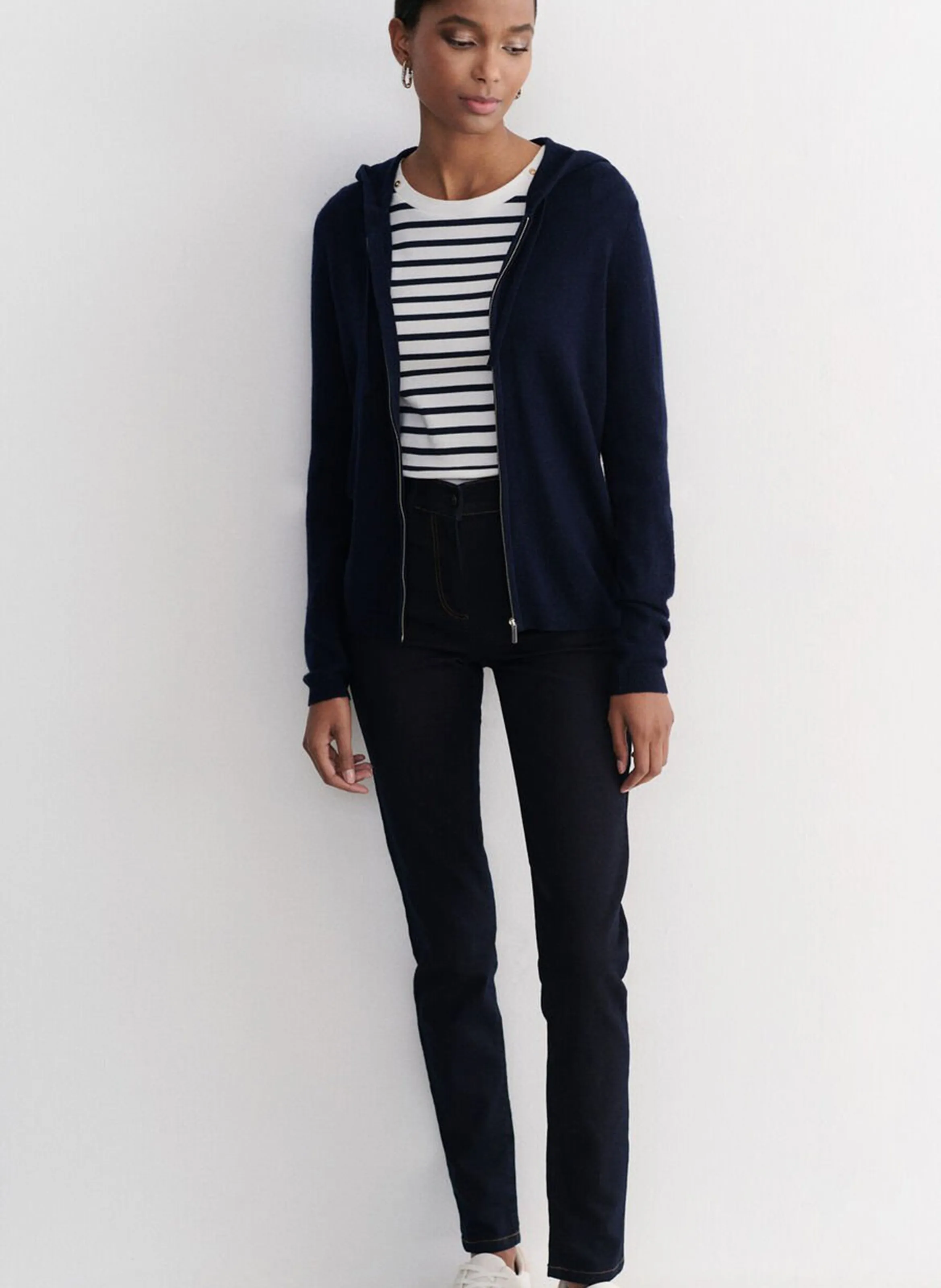  CAROLL   BASILEB - Cardigan con cappuccio in misto lana | Blu
