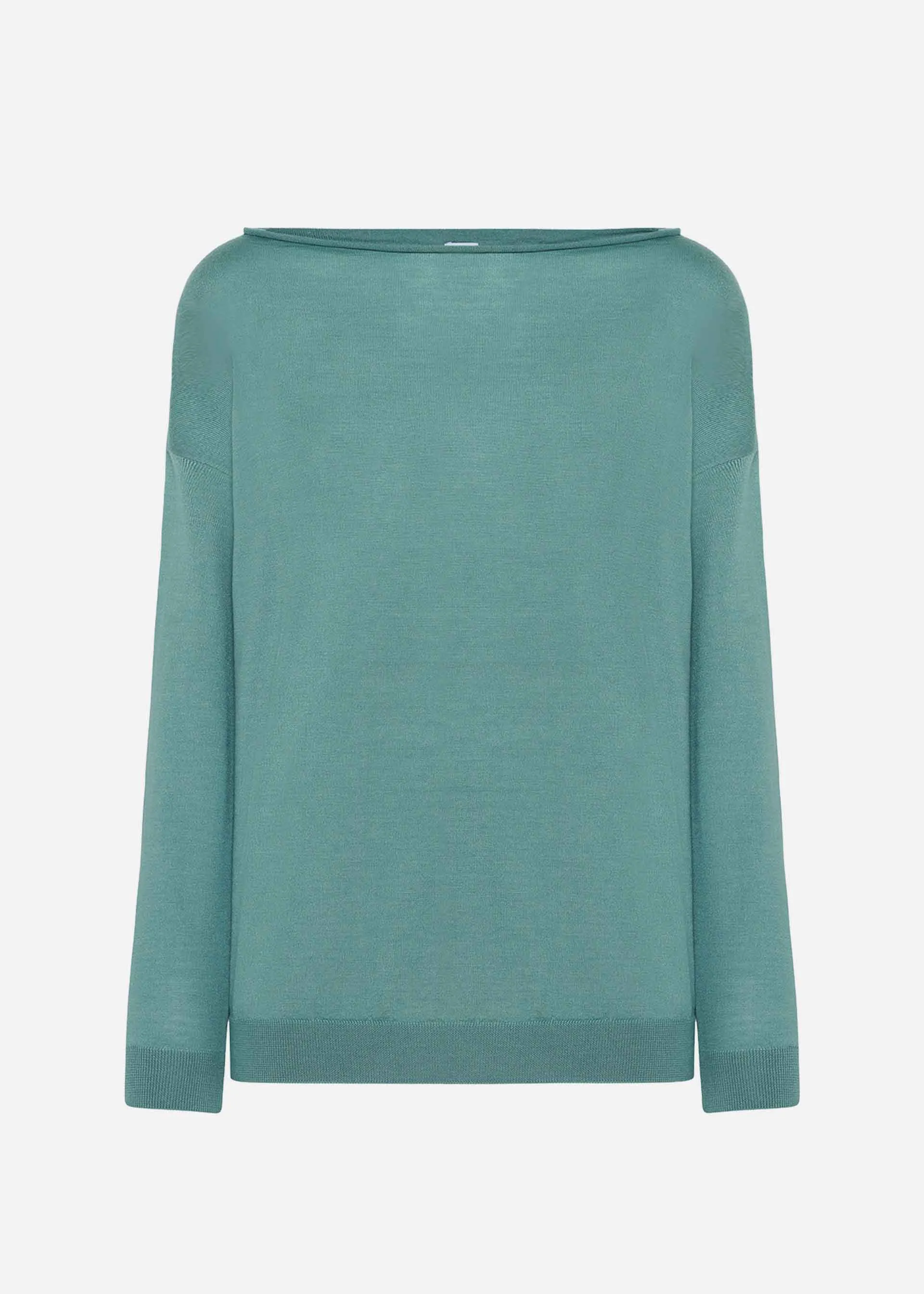 Maglia scollo a barca in cashmere e seta